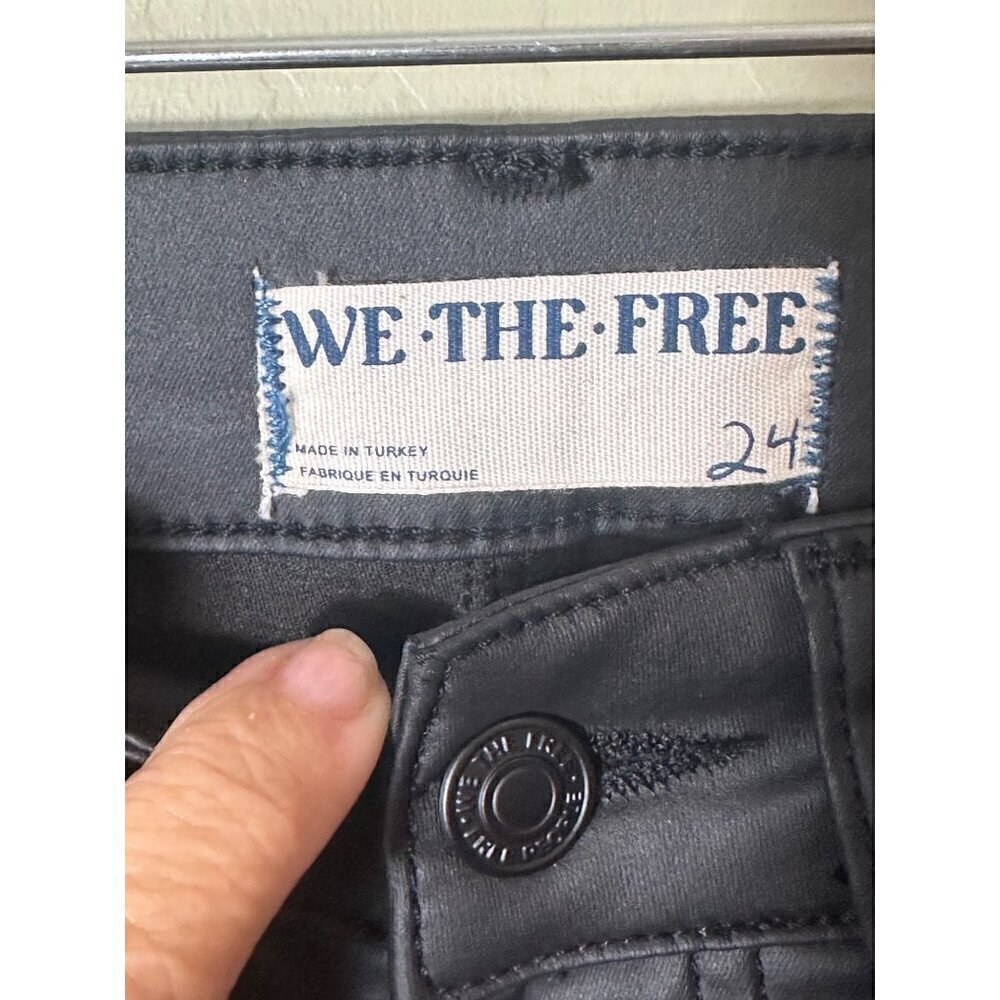 New We The Free Pacifica High Rise Slim Coated Pleather? Pants SZ 24 - Picture 3 of 4